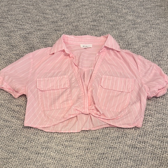 Pink Striped Button Down Shirt - Picture 1 of 2